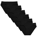 Molasus Cotton Crossover Maternity Underwear Under Bump Pregnancy Bikinis Panties Pack of 6,Black,Small