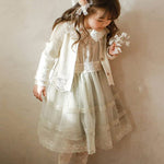 Baby Toddler Girls Cardigan Sweater Dress Cover Up Long Sleeve Knit Bolero Shrug Jacket Spring Embroidery Outwear Tops Beige