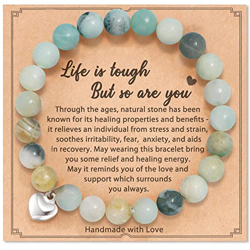 Get Well Soon Gifts for Women,Natural Stone Healing Bracelet, Inspirational Gifts for Women Teen Girls