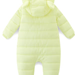 Snowsuit Down Jacket Hooded Romper Jumpsuit Toddler Onesie Winter Outwear for 3-6M Yellow