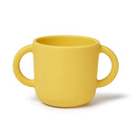Silicone Training Cup for Infants, Toddler Learning Cup with Two Handles, Baby Open Cup 5oz, 6months+ (yellow)