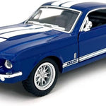 KiNSMART - 1967 Ford Shelby Mustang GT500 1:38 Scale 5" Die Cast Metal Model Toy Muscle Car (Blue)