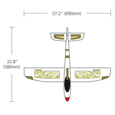 HABA Terra Kids Maxi Hand Glider with Boomerang Setting - Easy to Assemble 22" Sturdy Styrofoam Airplane with Decals