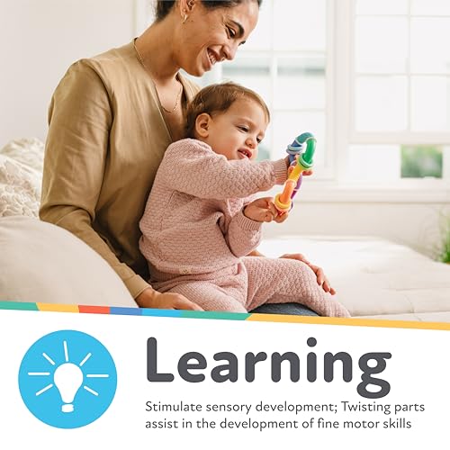 Nuby Twist-a-Ring Rattle Teether Toy for Babies - Toy for Baby Teething Relief - 6+ Months