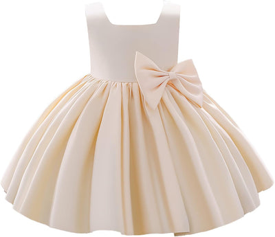 Girl Flower Design Dress Sleeveless Flower Design Princess Wedding Dress for Toddler and Baby Girl