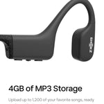 SHOKZ OpenSwim - MP3 Waterproof Headphones for Swimming - Not Bluetooth Compatible - Built-in MP3 Player with Storage for 1200 Songs - Open-Ear Wireless Headphones, with Nose Clip and Earplug (Black)