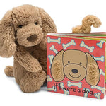 Jellycat If I were a Dog Board Book and Bashful Toffee Puppy Stuffed Animal