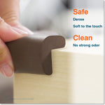 Roving Cove HeftyFit Corner Protector for Baby (4 Large Corners), Heavy-Duty Soft Rubber Foam Furniture Corner Bumper Guards, 3M Adhesive Pre-Taped, Coffee Brown