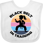 inktastic Girls Karate Black Belt in Training Baby Bib