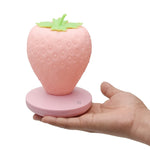 LVOERTUIG Strawberry Night Light, Cute Silicone Strawberry Lamp, LED Cute Night Light, Bedside Color Changing Lamp, 3 Modes Touch for Birthday, Christmas