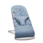 BabyBjörn Bouncer Bliss, Blue, Woven, Petal Quilt | 2-in-1 Adjustable Baby Bouncer Seat and Toddler Chair, Newborn to Toddler (8-29 lbs), 4 Positions, Lightweight & Portable