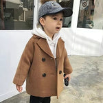 MoZiKQin Toddler Baby Boys Girls Wool Coat Winter Warm Double Breasted Trench Coat Kids Jacket Outwear Clothes (Khaki,3-4T)