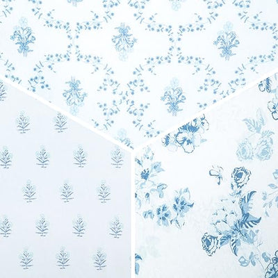 Delta Children Fitted Crib Sheets for Girls and Boys - 100% Organic Cotton Crib Sheet for Standard Crib and Toddler Mattresses - 28x52 Inch - GOTS Certified (Pack of 3), Blue Botanicals
