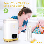 6-in-1 Electric Bottle Sterilizer and Dryer, Use as Baby Bottle Warmer, Defrost, Heat Food & Sanitizer Machine, Temperature & Time Setting up to 12 hours, Newborn Baby Essentials Sterilization Machine