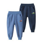 GFQLONG Toddler Boys 2 Pack Cotton Active Jogger Pants,Kids Cartoon Sweatpants Casual Lounging Bottoms,Excavators Sets 2-3 Years