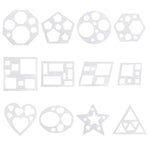 12 Pcs Drawing Stencil Geometric Stencils Circle Square Heart Star Template Set for Painting Basic Shape Tracing Stencils Simple Drawing Stencils for Classroom Painting DIY Craft