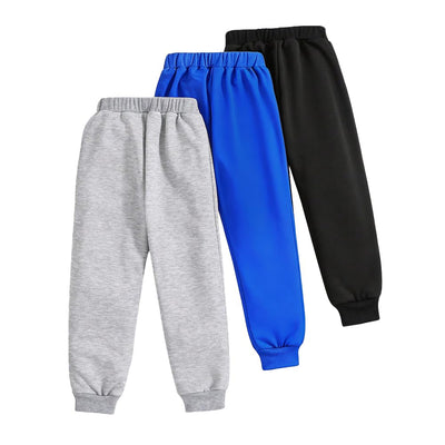 Nivne Tco Toddler Boys Sweatpants 3pcs Dinosaur Graphic Print Pants Set Bow Rope Decor Elastic Waistband Jogger Pants (US, Age, 3 Years, Black+Grey+Bright Blue)