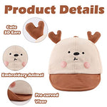 Cotton Baby Baseball Caps Infant Toddler Sun Cap for Baby Boys Girls Spring Summer Baby Outdoor Hat (Smile Deer Beige)