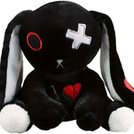 Crazy Rabbit Plush Black Bunny Toy Halloween Dreadful Bunny Stuffed Easter Rabbit Animal Pillow,Halloween Easter Christmas Birthday Gift,23cm/9.06inch