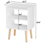 LUCKNOCK Night Stand, White Bedside Table, Modern End Table with Open Storage, Small nightstand for Small Space, Living Room, Bedroom, Kids Room, Dorm.
