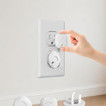 TrusTot Outlet Covers Baby Proofing, 24 Pack Plug Covers Baby Proofing, Outlet Plug Covers for US 3-Prong to Prevent Electric Shock, Outlet Covers for Home, Office, School, Kindergarten, White