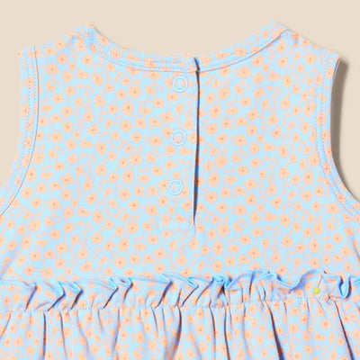 Amazon Essentials Baby Girls' Sleeveless Bodysuit Dress, Pack of 3, Pale Pink/Blue Posey Floral, 3-6 Months