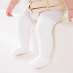 AQOKKA Baby Knee High Socks Kids Tube Long Boot Cotton Knit Stocking Infant Toddler Dress Socks for Boy Girl
