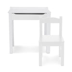 Melissa & Doug Wooden Child's Lift-Top Desk & Chair - White Play Desk and Chair Set for Toddlers and Kids Ages 3+