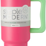 Simple Modern 40 oz Trek Tumbler with Handle and Straw Lid | Cup Holder Friendly Insulated Stainless Steel Travel Mug | Almond Birch