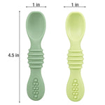 PandaEar 6 Pack Silicone Baby Spoons - Self Feeding Utensils 6-12 Months - Infant Spoons First Stage - Baby Feeding Essentials