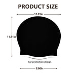 2 Pack YOGINGO Extra Large Swim Cap for Women and Men Adult Youth,Waterproof Silicone Swim Cap for Very Long Hair, Thick Curly Hair & Dreadlocks Braids Weaves Afro Hair (Black)
