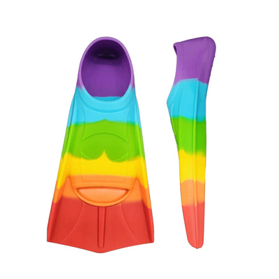 Gugmoy Kids Swim Fins,Comfortable Silicone Flippers for Swimming and Diving,Size Suitable Beginners Kids Girls Boys Adults (XXX-Small, Colorful-A)
