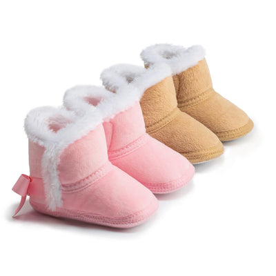 Zoolar Infant Unisex Warm Fur Lining Soft Boots Baby Winter Ankle Non-Slip Rubber Texture Sole Toddler Winter Snow Crib Shoes