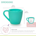 melii Silicone Bear Mug for Toddlers and Kids - Durable Food-Grade BPA-Free Cup for Hot and Cold Beverages - Fun Bear-Shaped with Easy-Grip Handle, Dishwasher Safe - Blue