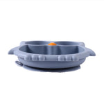 PandaEar Toddler Suction Plates, Stay Put Divided Baby Plates, Owl Shape BPA-Free 100% Food-Grade Silicone Unbreakable Baby Plate, Baby Feeding Supplies (Blue)