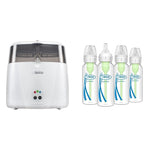 Dr. Brown's bottle sterilizer and bottles on a white background