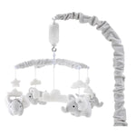 The Peanutshell Crib Mobile for Girls or Boys - Soft Grey Musical Baby Crib Mobile with 12 Lullabies, Cute Elephant Baby Grey Elephant Nursery Decor