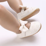 LAFEGEN Baby Girls Mary Jane Flats with Bownot Non Slip Soft Sole PU Leather Newborn Infant Toddler First Walker Cirb Dress Shoes(12-18 Months Toddler 21 White)
