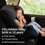 Maxi-Cosi Pria Max+ All-in-One Baby Convertible Car Seat, Rear Facing, Forward Facing Infant Toddler Booster, Easy Latch Install, Magnetic Buckle, Adjustable Harness, Cup Holders, Sea Shadow