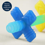 Itzy Ritzy Teensy Tube Teether – Textured Hollow Baby Teething Tube That Reaches Front Teeth & Back Molars, Made of Soft Silicone (Rainbow)
