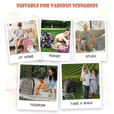 Tenot Baby Diaper Bag Backpack, Travel Diaper Bags for Baby Girl Boy Large Capacity Baby Bag Backpack for Women Black