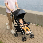 Ingenuity 3Dlite Convenience Stroller, Gray – Lightweight Stroller with Aluminum Frame, Large Seat Area, 4 Position Recline, Extra Large Storage Basket – Infant Stroller for Travel and More