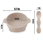 PandaEar 3 Pack Silicone Suction Baby Bowls & 3 Baby Feeding Spoons | Non-Slip Stay Put Bowls & Soft Silicone First Stage Spoons for Toddlers, BPA-Free Baby Led Weaning Set
