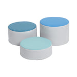 ECR4Kids SoftZone Colorful Round Ottoman Seating Set, Classroom Furniture, Contemporary, 3-Piece