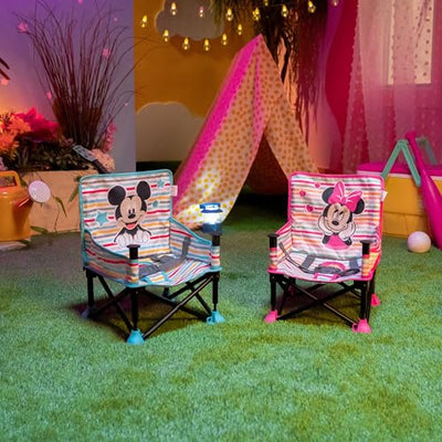 Bright Starts Disney Minnie Mouse Pop 'N Sit Portable Booster, Indoor/Outdoor Use, Floor Seat with Feeding Tray, 6 Mos - 3 Yrs