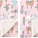 Hudson Baby Unisex Baby Plush Mink and Sherpa Blanket, Pink Floral, One Size