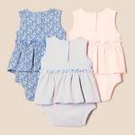 Amazon Essentials Baby Girls' Sleeveless Bodysuit Dress, Pack of 3, Pale Pink/Blue Posey Floral, 3-6 Months