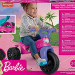 Fisher-Price Toddler Tricycle Barbie Tough Trike, Toy Bike with Handlebar Grips & Storage for Outdoor Play Kids Ages 2+ Years