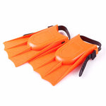 Kids Swimming Fins, 1 Pairs Kids Diving Short Flippers PVC Adjustable Swimming Training Fins, Lightweight Scuba Flippers for Kids(Orange,US:8C-12C)