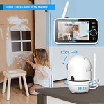 HelloBaby No WiFi Baby Monitor 5" Screen 30-Hour Battery Pan-Tilt-Zoom Video Upgrade with Camera and Audio, Night Vision, VOX, 2-Way Talk, 8 Lullabies and 1000ft Range